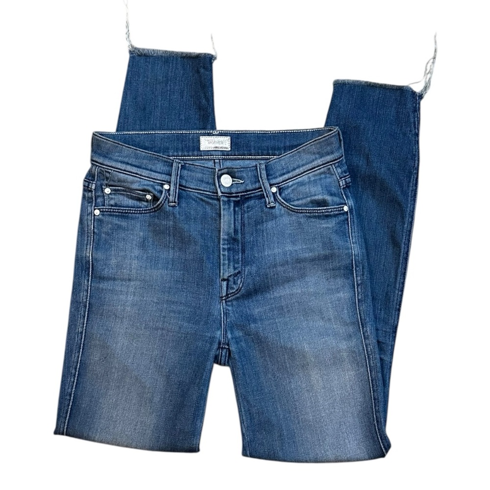 MOTHER The Vamp Fray High Rise Skinny Jean Distressed in Crack The Whip